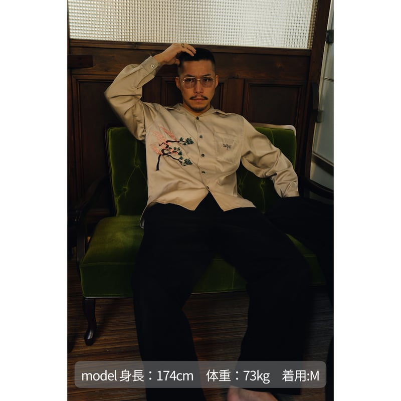 開襟シャツ 松風刺繍 | DANJI