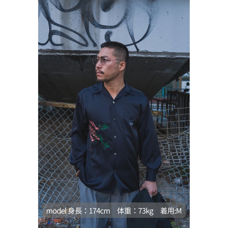 開襟シャツ 松風刺繍 | DANJI