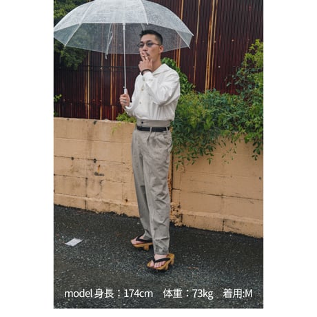 トラウザー　夏  オリーブグレー