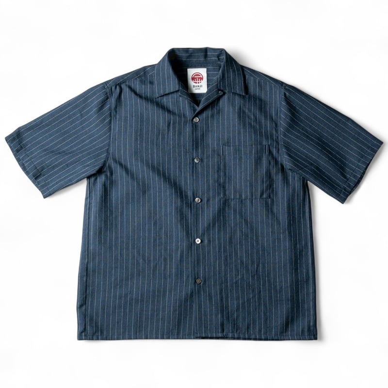 開襟シャツ 半袖 ストライプ | DANJI