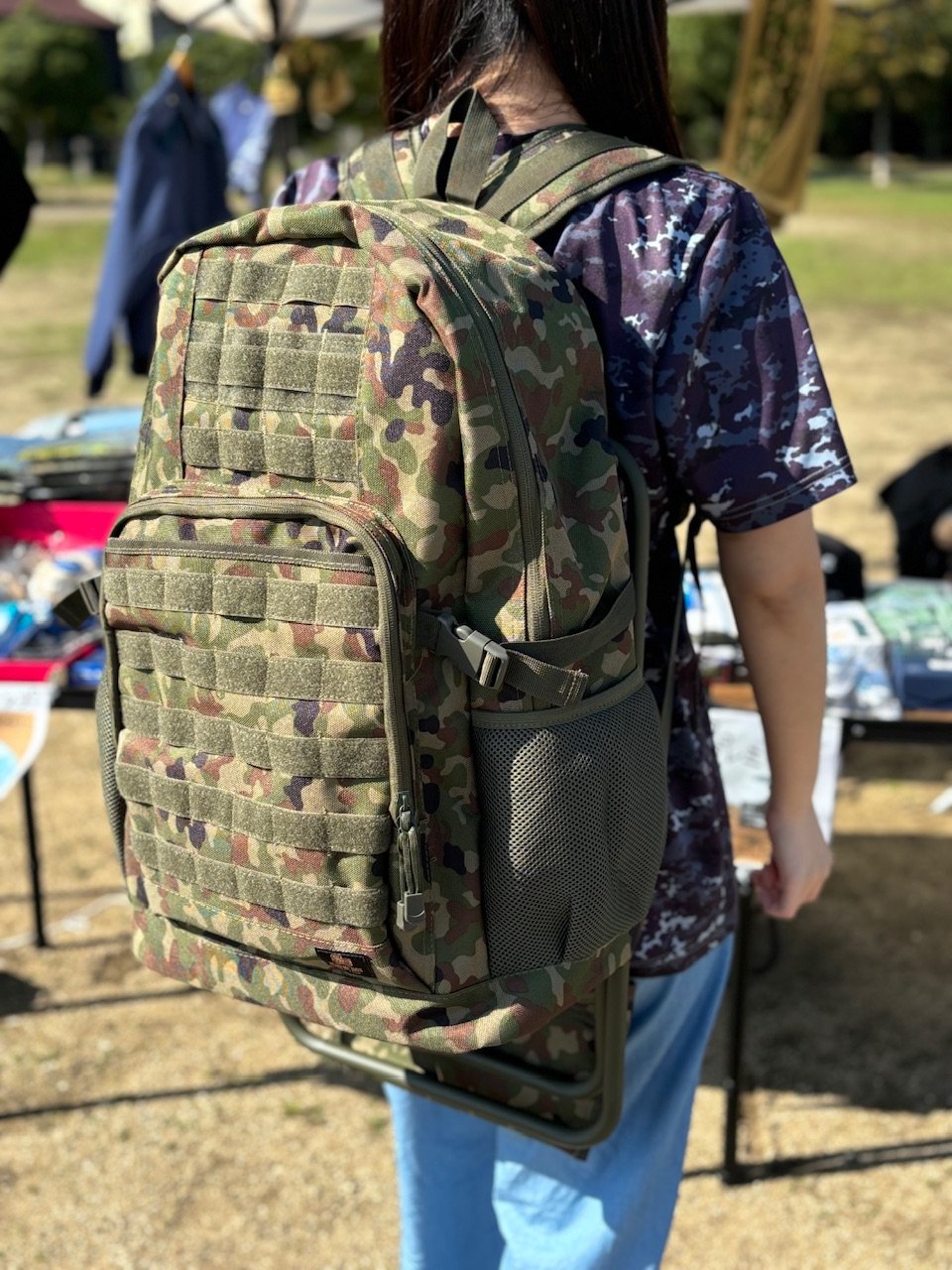 陸上自衛隊 迷彩 椅子付きリュック 旧式 （j-tech 陸上自衛隊 バック 