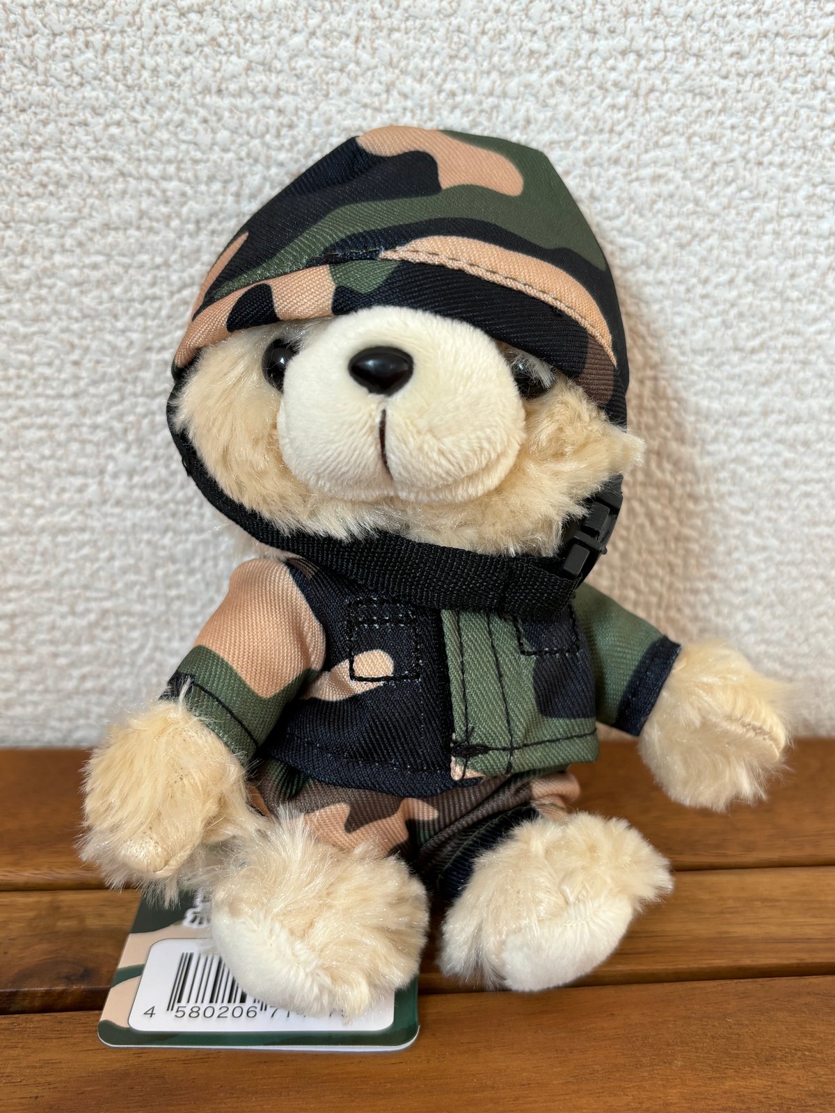 ベアぬいぐるみ】陸上自衛隊鉄帽迷彩 ブッシュハット テディベア | S