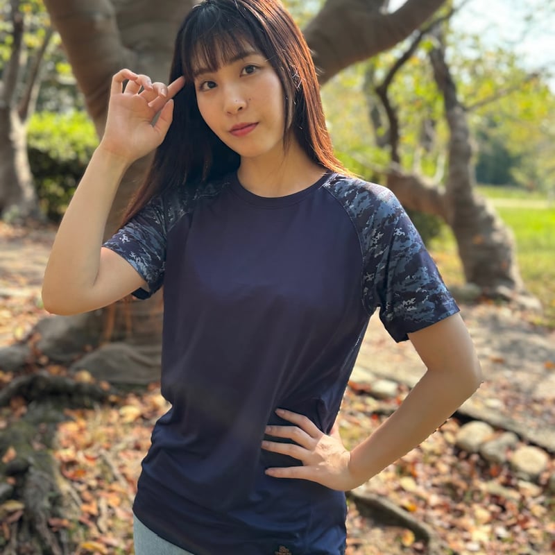 クールネックTシャツ】海上自衛隊 迷彩 ミリタリー おしゃれ カモフラ