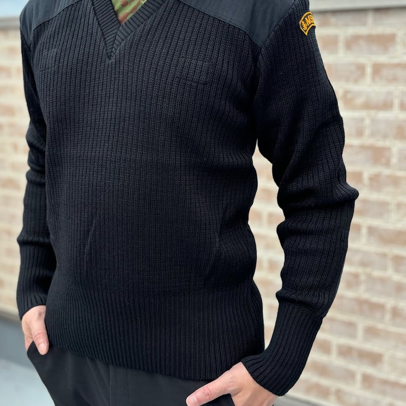 海上自衛隊セーター】ニット 制服 防寒 JMSDF V首 | S-Blue-JAPAN