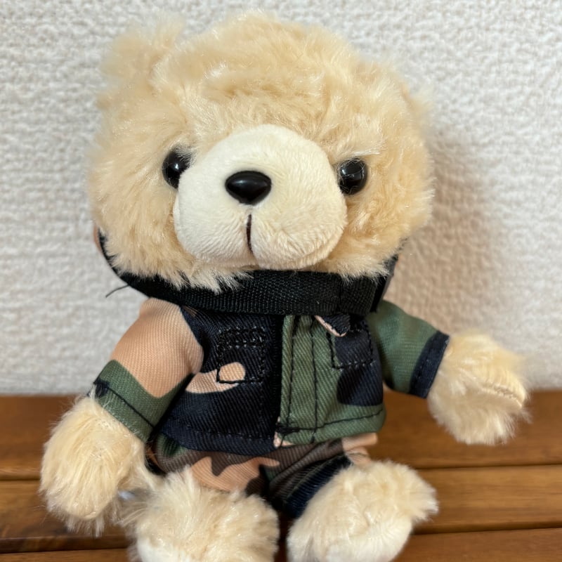 ベアぬいぐるみ】陸上自衛隊鉄帽迷彩 ブッシュハット テディベア | S