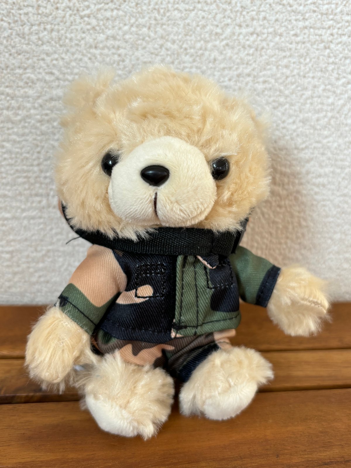 ベアぬいぐるみ】陸上自衛隊鉄帽迷彩 ブッシュハット テディベア | S