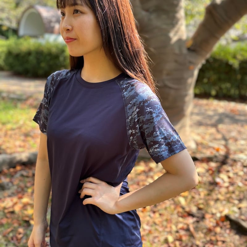 クールネックTシャツ】海上自衛隊 迷彩 ミリタリー おしゃれ カモフラ