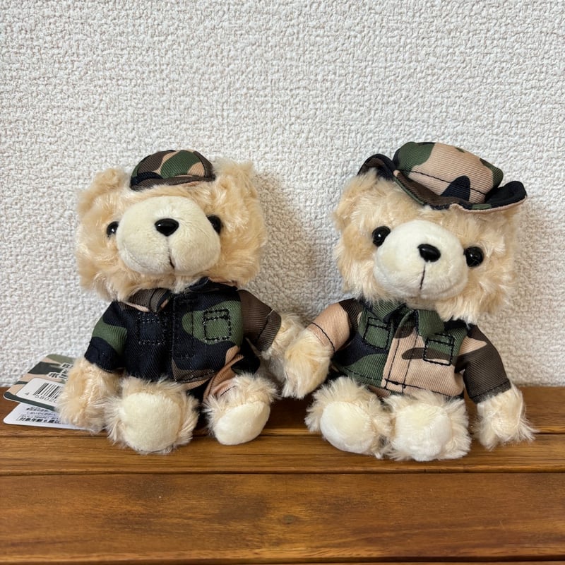 ベアぬいぐるみ】陸上自衛隊鉄帽迷彩 ブッシュハット テディベア | S