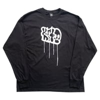 KATOプリント長袖Tシャツ黒②◉ステッカー&パッチ付き