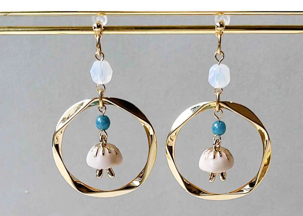 モチーフピアス30 くらげリング（イヤリング変更可） | on.cloud.9