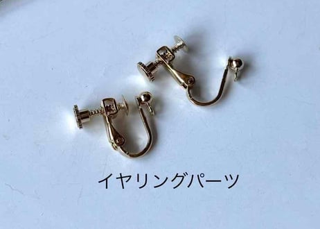 クラシカルビーズ×モチーフピアス56 ホルン（イヤリング変更可）