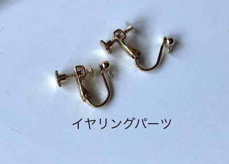 モチーフピアス155 チューバ×サテンリボンpink（イヤリング変更可）