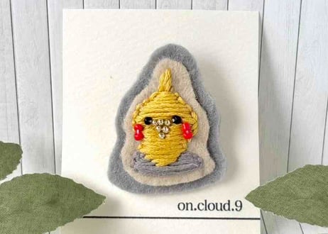 刺繡ブローチ17 オカメインコ