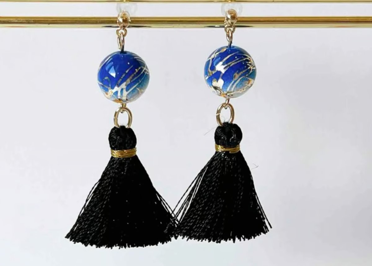 和柄ピアス02青(イヤリング変更可) | on.cloud.9 オンクラウド 和柄ピアス02青(イヤリング変更可) | on.cloud.9 オンクラウド