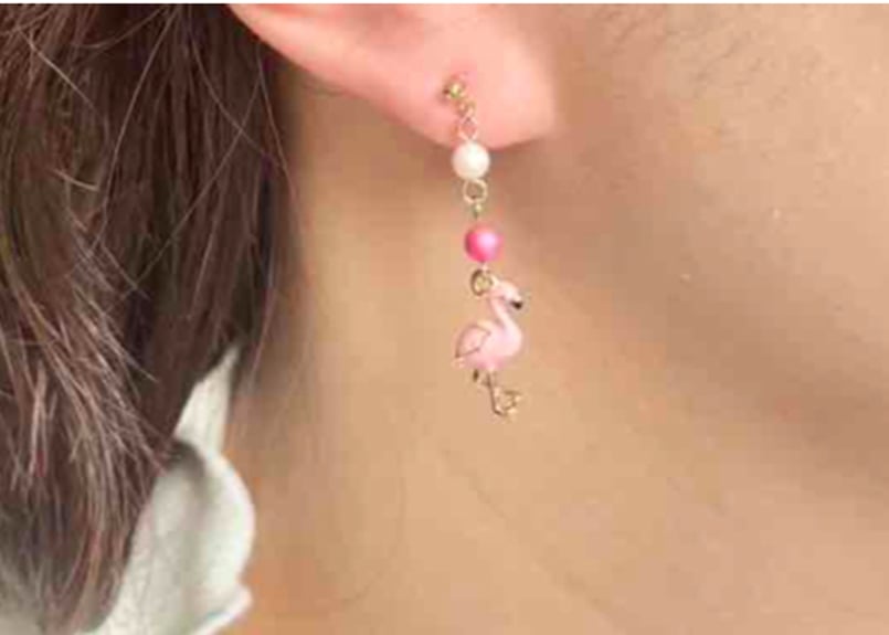 モチーフピアス66 フラミンゴ（イヤリング変更可） | on.cloud.9 オン