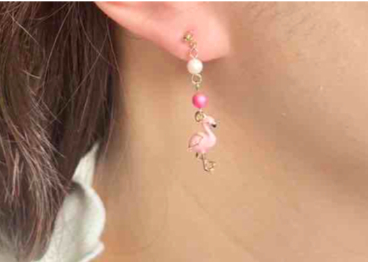 モチーフピアス66 フラミンゴ（イヤリング変更可） | on.cloud.9 オン