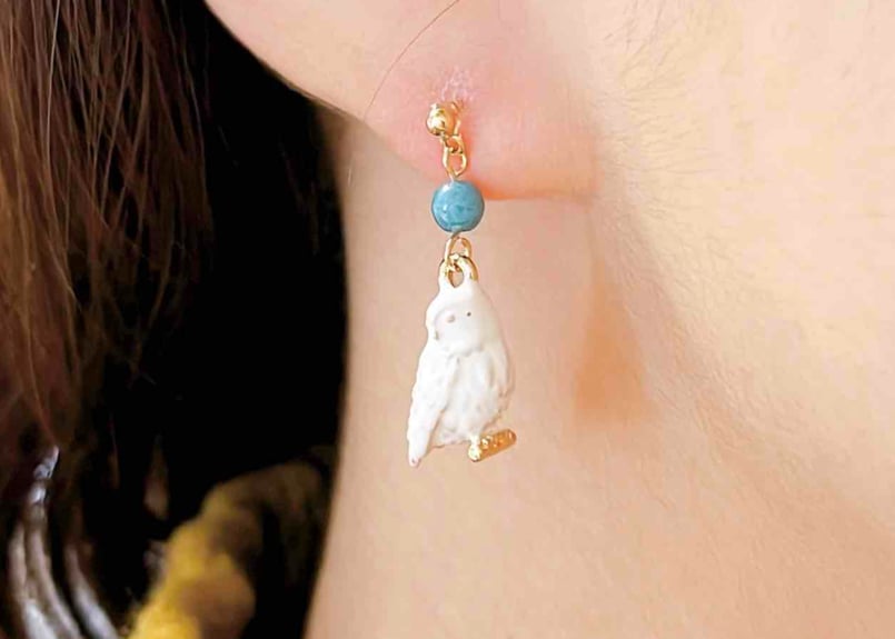 モチーフピアス39 フクロウ（イヤリング変更可） | on.cloud.9 オン