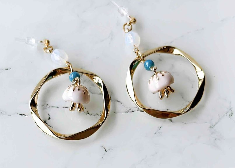 モチーフピアス30 くらげリング（イヤリング変更可） | on.cloud.9