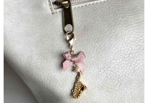 リボンファスナーチャーム013 サックス pink