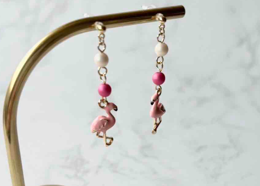 モチーフピアス66 フラミンゴ（イヤリング変更可） | on.cloud.9 オン