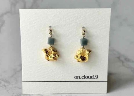 モチーフピアス04 リス （イヤリング変更可）