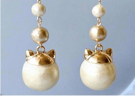 猫耳ピアス（イヤリング変更可）
