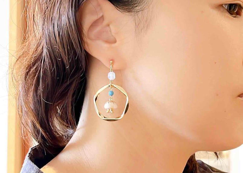 モチーフピアス30 くらげリング（イヤリング変更可） | on.cloud.9