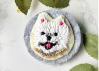 刺繡ブローチ09 サモエド
