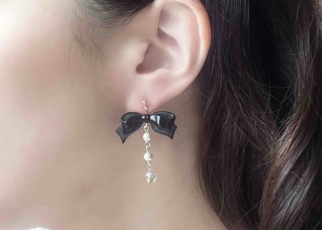 リボンピアス02（イヤリング変更可）