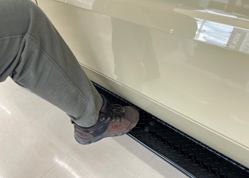 RICK'S サイドステップ スチール製縞板鋼板ブラック塗装 For RICK'S サイドステップ スチール製縞板鋼板ブラック塗装 For