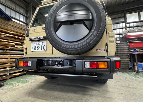 RICK'S リヤガードバーKIT（スチール製）カチオンBK+焼付BK塗装  for  GDJ76W/GRJ76K ランクル70