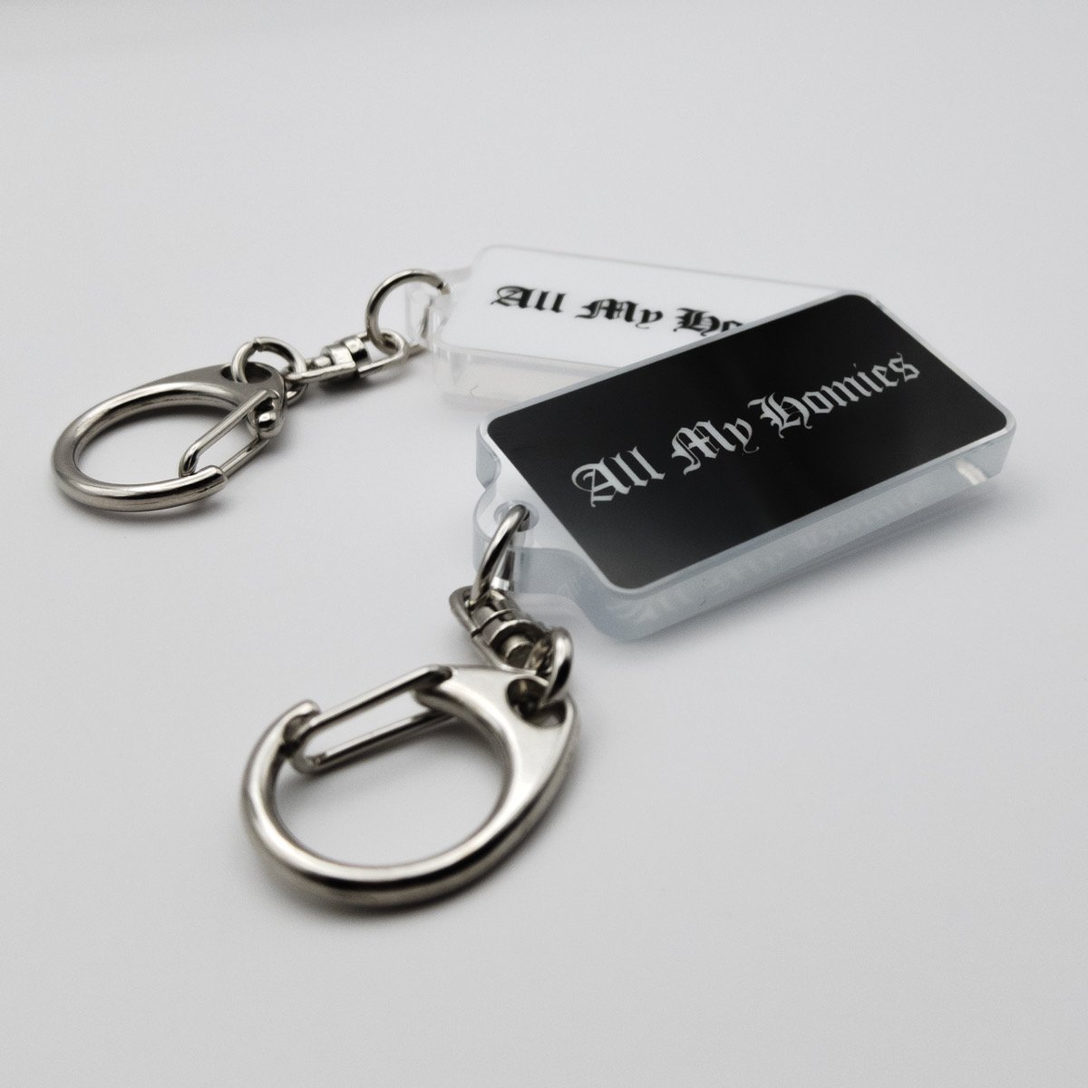 All My Homies Acrylic Key Ring Set (Black & Whi