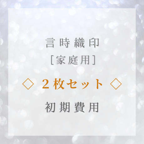 【家庭用】初期費用　◇2枚セット◇ 言時織印