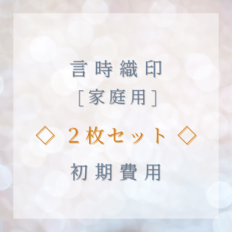【家庭用】初期費用　◇2枚セット◇ 言時織印