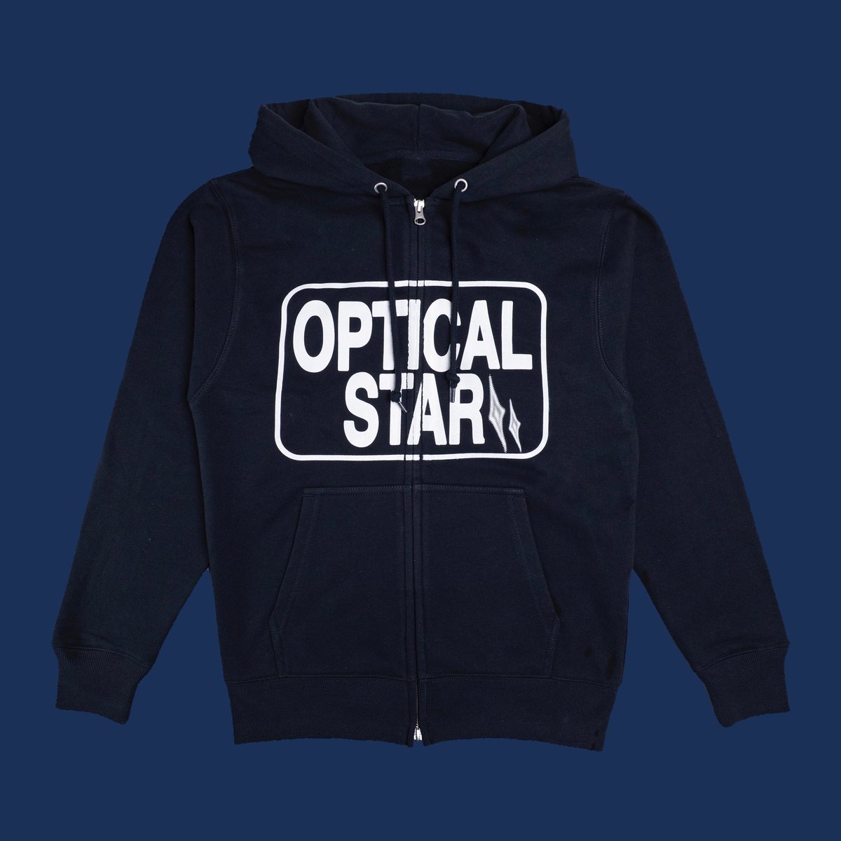OPTICAL STAR ブラック ジップアップパーカー mサイズ OPTICAL STAR ブラック ジップアップパーカー mサイズ