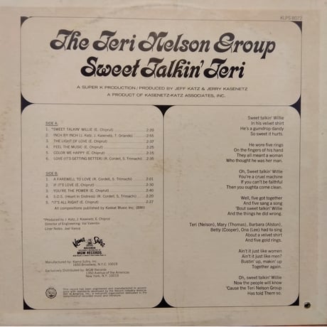 The Teri Nelson Group / Sweet Talkin' Teri