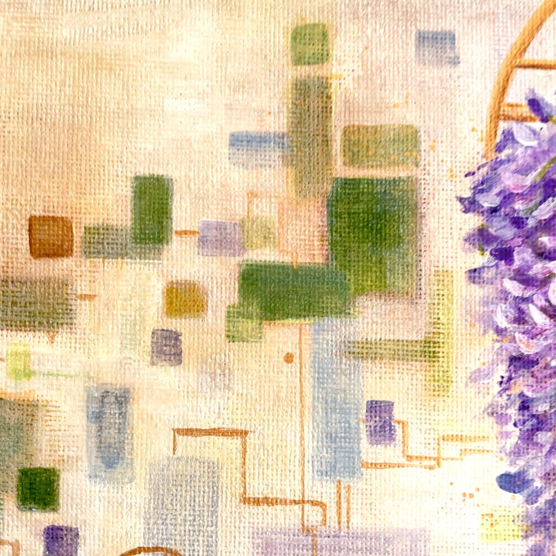 絵画「藤の花が咲いた」アクリル絵/新品額縁 絵画「藤の花が咲いた」アクリル絵/新品額縁