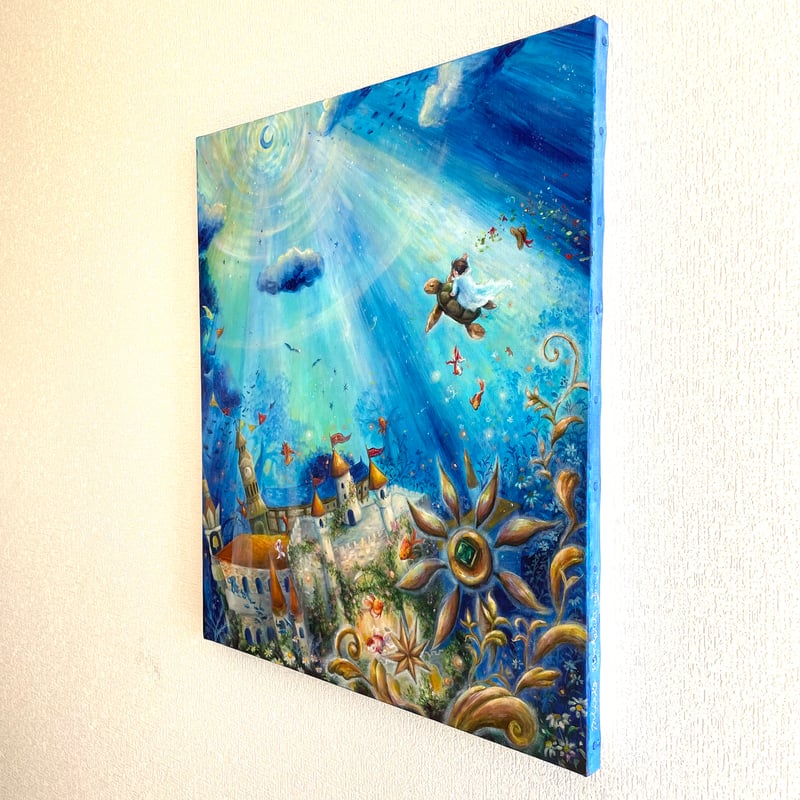 青色系 波と空の風景 絵画海 青色系 波と空の風景 絵画海 青色系 波と空の風景