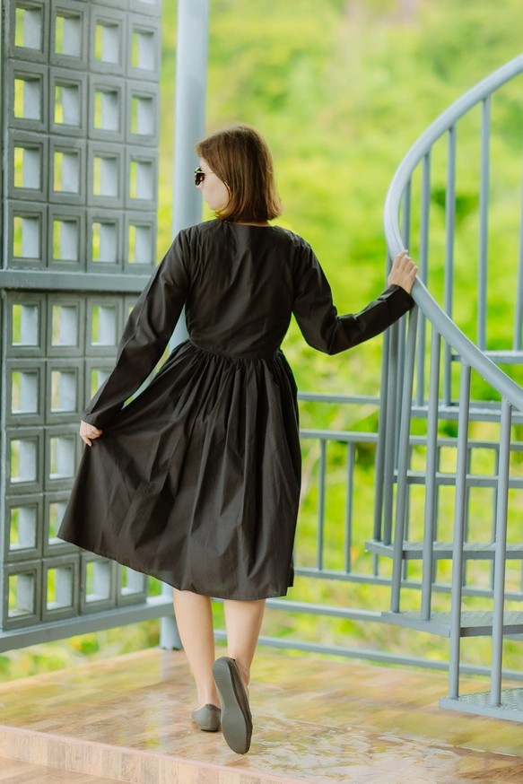 ハイカウントコットンでおつくりしたカシュクールワンピース