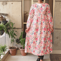 <商品到着後掲載＞インド綿（ハンドブロックプリント）カシュクールワンピース（羽織）