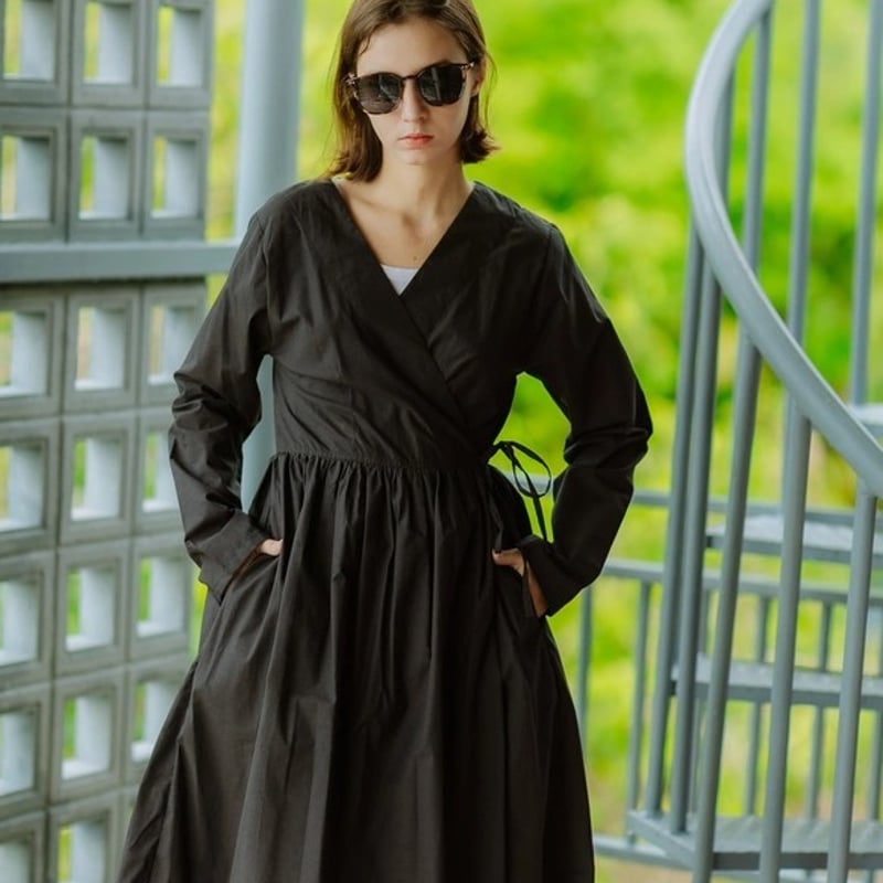 ハイカウントコットンでおつくりしたカシュクールワンピース（羽織）7