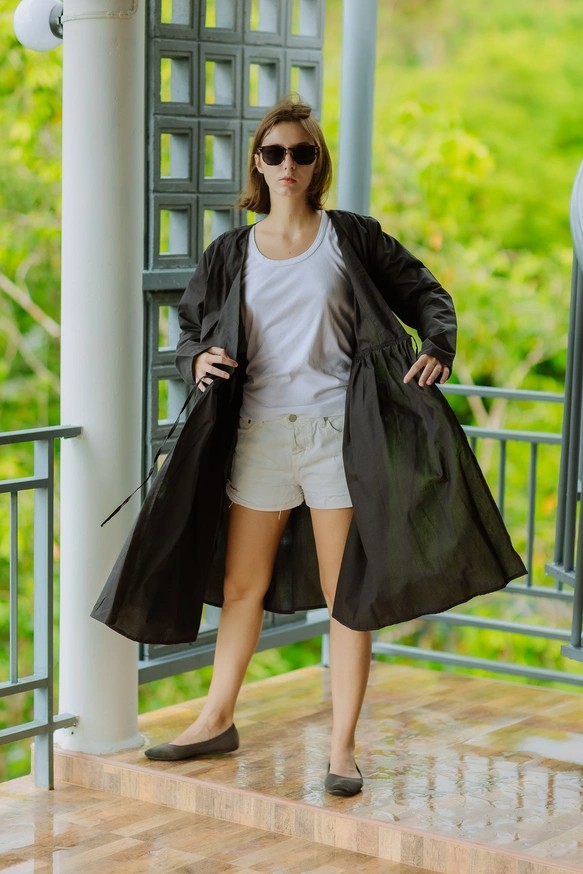 ハイカウントコットンでおつくりしたカシュクールワンピース