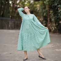 インド綿ティアードワンピース