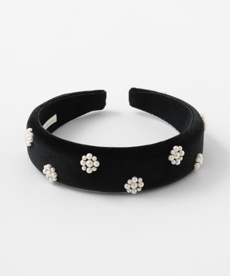flower pearl velourカチューシャ