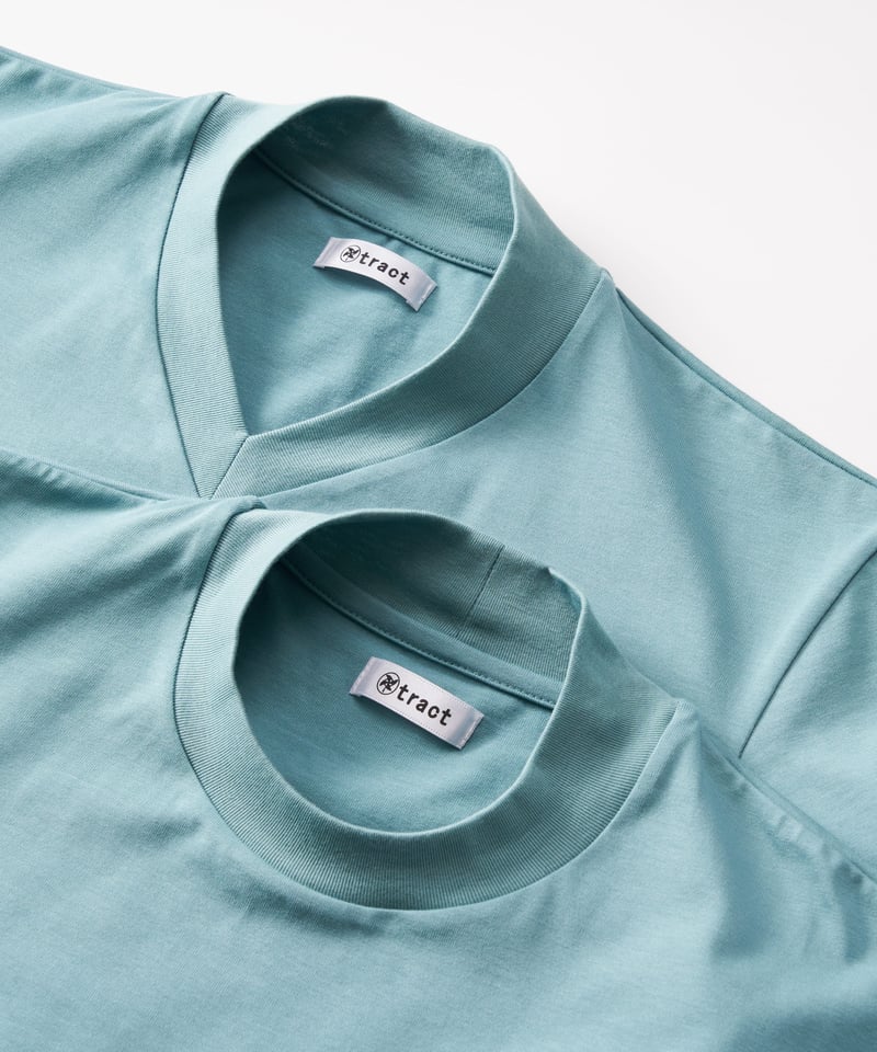Tシャツ/ライトブルー/半袖/Vネック | tract