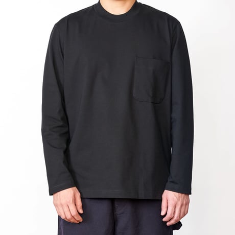 Tシャツ/ブラック/長袖/クルーネック