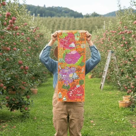 ツバメ 柿渋染め手ぬぐいノーカラージャケット　魚河岸 ツバメ 柿渋染め手ぬぐいノーカラージャケット 魚河岸