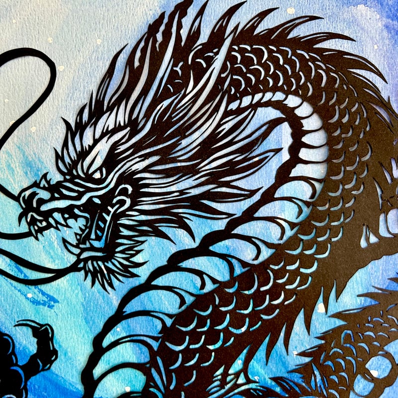 切り絵”和好み”【夏・青龍】 | 手づくり和雑貨 紙工房季の歌