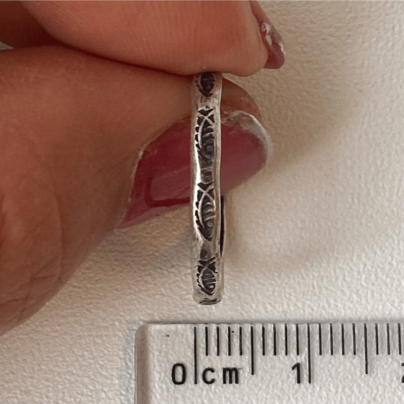 シルバーリング3層波状モチーフ　ビンテージ　SILVER 925 約9号 シルバーリング ヴィンテージ シルバー925 シンプル レディース