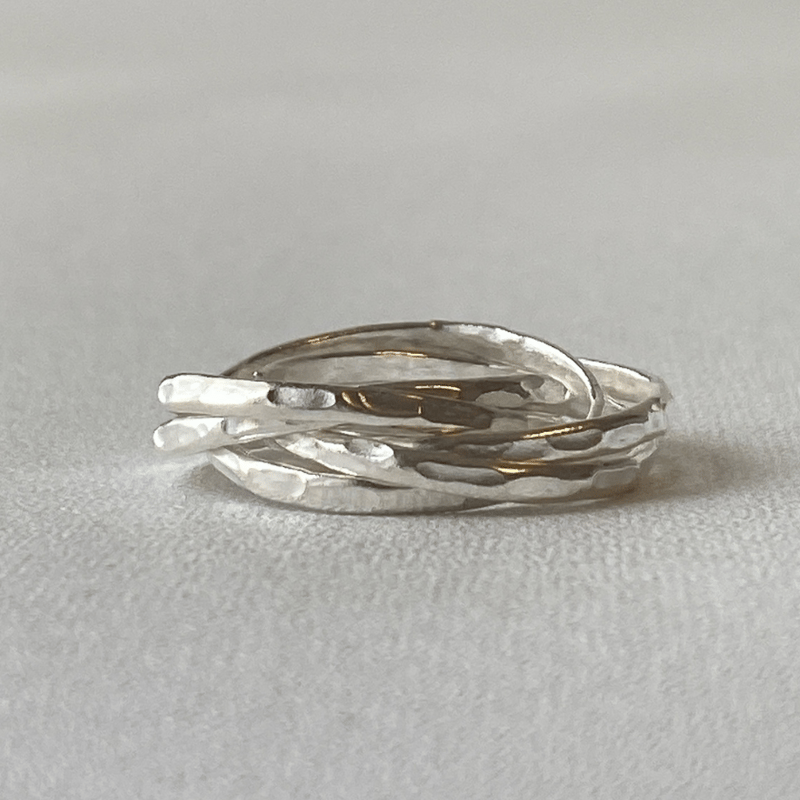 シルバーリング925 槌目 5連 | 輝銀華